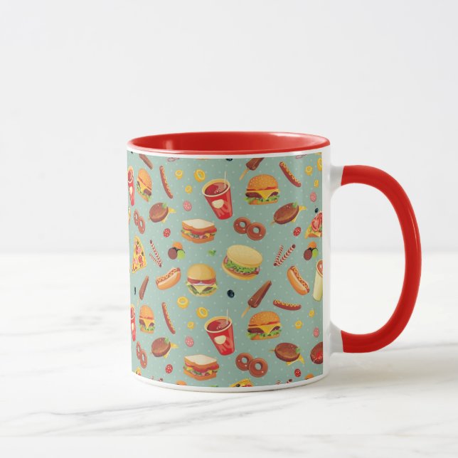 Elegantes Fast Food-Muster Tasse (Rechts)