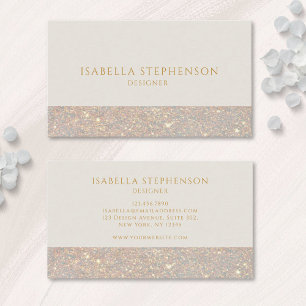 Elegantes Faux-Glitter Gold Modern Visitenkarte