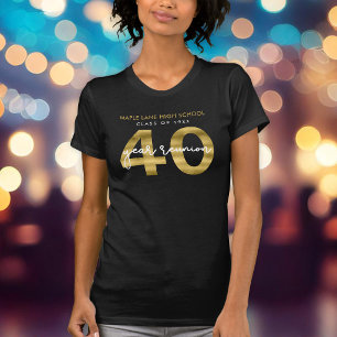 Elegantes Faux-Gold 40-Jahres-Klassentreffen T-Shirt