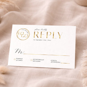 Elegantes Faux-Gold Firmenlogo Geschäftsveranstalt RSVP Karte
