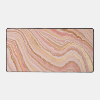 Elegantes Faux-Marmor Blassrosa, Pink, Sand Schreibtischunterlage