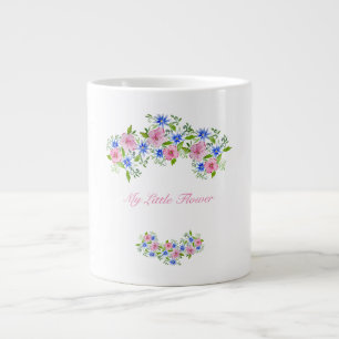 Elegantes Federblumenmuster Jumbo-Tasse