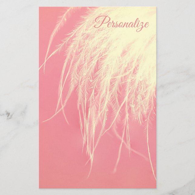 Elegantes Federpink und cremefarben elegant Briefpapier (Vorderseite)