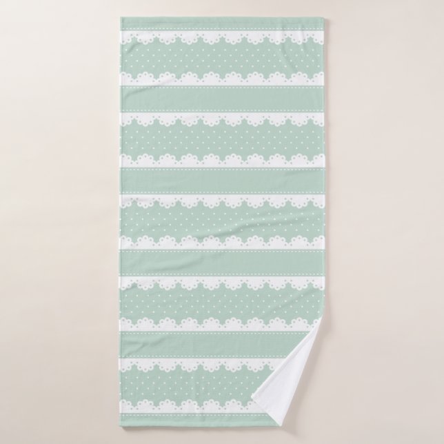 Elegantes, feinkörniges, weißes Spitzen-Muster Badehandtuch (Badehandtuch)