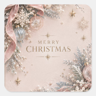 Elegantes, feminin-christliches Weihnachten im dez Quadratischer Aufkleber