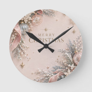 Elegantes, feminin-christliches Weihnachten im dez Runde Wanduhr