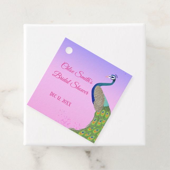 Elegantes Feminine Brautparty Peacock-Thema Geschenkanhänger (Beispiel)