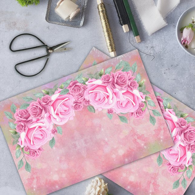 Elegantes Feminine Romantisches Rosenangebot Seidenpapier (Von Creator hochgeladen)