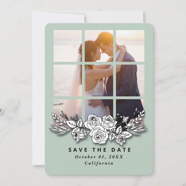 Elegantes Fenster mit Image Wedding Save the Date Einladung (Vorderseite)
