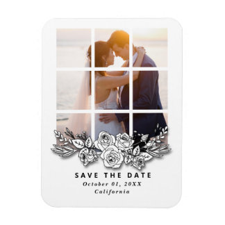 Elegantes Fenster mit Image Wedding Save the Date Magnet
