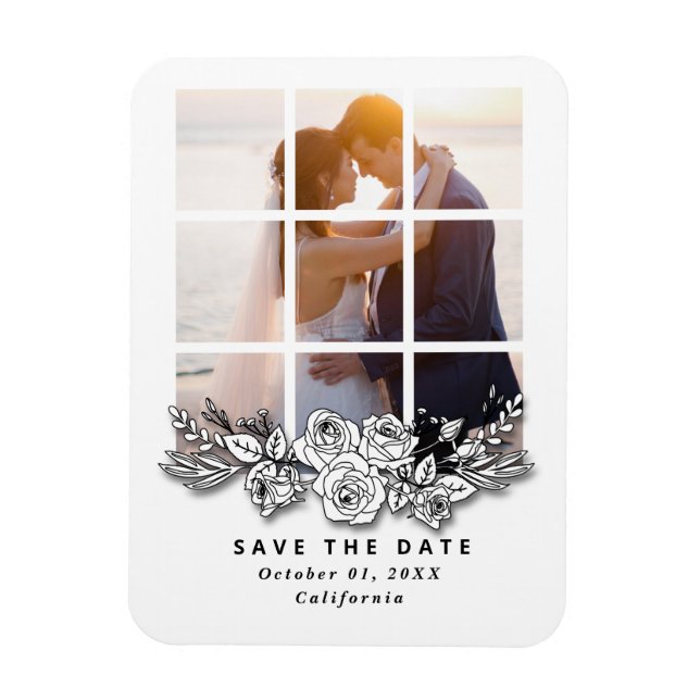 Elegantes Fenster mit Image Wedding Save the Date Magnet (Vertikal)