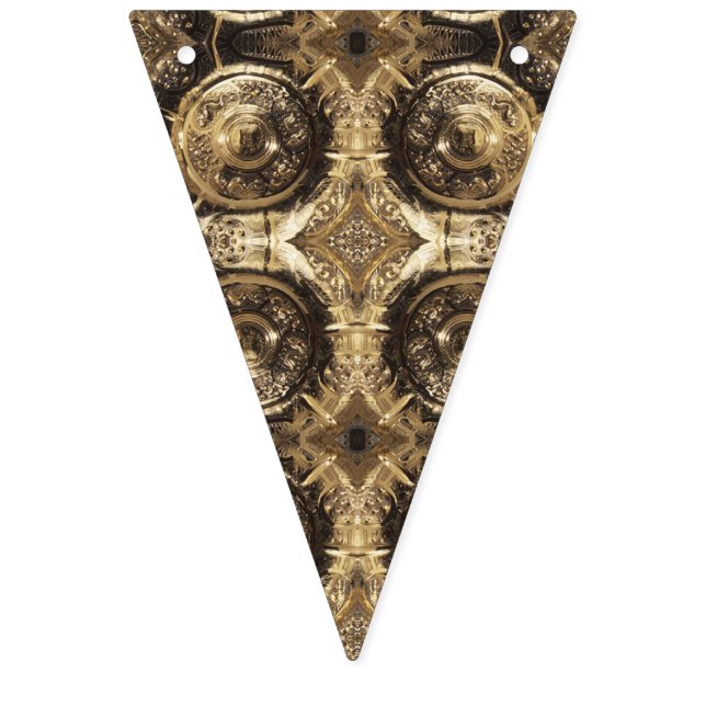 Elegantes festes Goldenes Dekorationsmuster Wimpelkette (Erste Fahne)