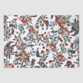 Elegantes festes Wasserfarben Rotes Blau Berries W Seidenpapier