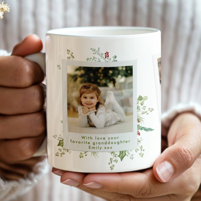 Elegantes festliches botanisches Weihnachtsalbum Kaffeetasse (Von Creator hochgeladen)