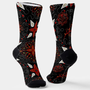 Elegantes, festliches Gefühl symmetrisches Blumenm Socken