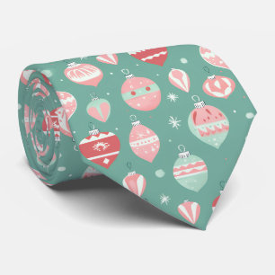 Elegantes festliches rosa Weihnachtsbaumkugeln-Mus Krawatte
