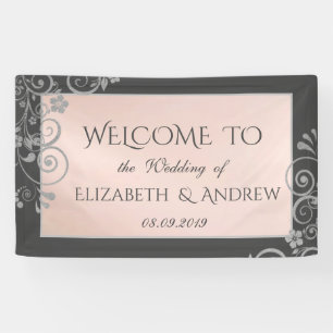 Elegantes festliches Silberbanner für Hochzeiten Banner