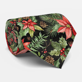 Elegantes festliches Weihnachts-Poinsettien-Muster Krawatte
