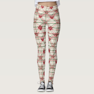 Elegantes festliches Weihnachtsfest Kariert Leggings