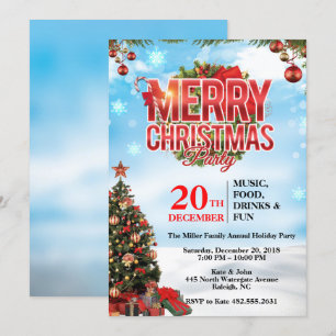Elegantes festliches Weihnachtsfest-Party Einladung