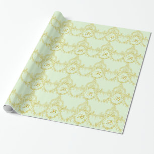 Elegantes Filigran-Rokokomonogramm-Geschenkpapier Geschenkpapier