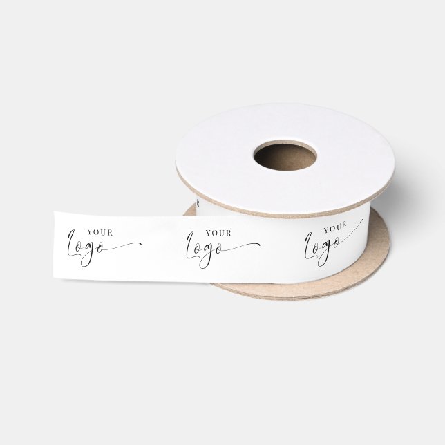 Elegantes Firmenlogo Branding White Satinband (Spule)