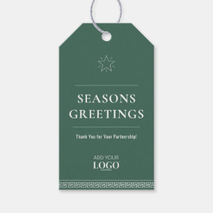Elegantes Firmenlogo Grüner griechischer Schlüssel Geschenkanhänger