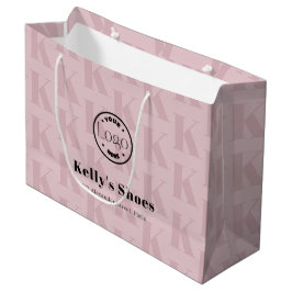 Elegantes Firmenlogo | Monogram Shopping Große Geschenktüte