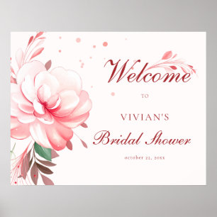 Elegantes, flawless Sakura Pink Brautparty Willkom Poster