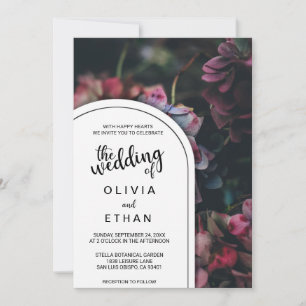 Élégantes fleurs rose roses Faire-part de mariage