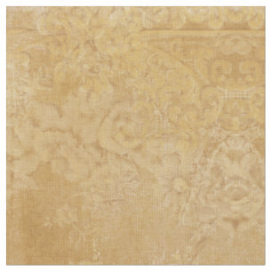 Elegantes floral Amber Gold Vintages Tapete Stoff