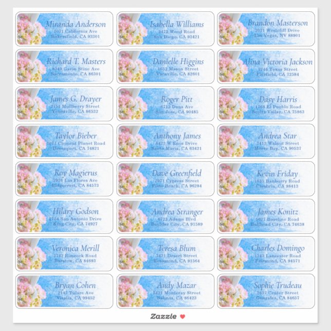 Elegantes Floral Beach Summer Guest Address Label (Blatt)