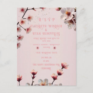 Elegantes floral blühendes Hochzeits-Einladungsdes Postkarte