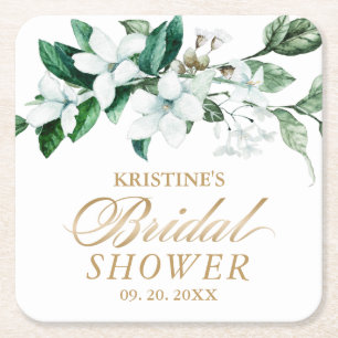 Elegantes Floral Brautparty Rechteckiger Pappuntersetzer