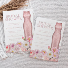 Elegantes Floral & Dress Schönes Brautparty Einladung