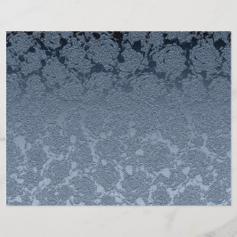 Elegantes floral Dusty Blue White Muster
