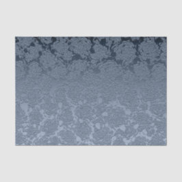 Elegantes floral Dusty Blue White Muster Seidenpapier