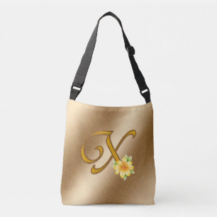 Elegantes Floral Gold X Tragetaschen Mit Langen Trägern