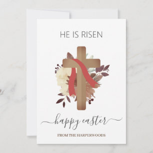 Elegantes Floral Happy Oaster Cross Christlich Feiertagskarte