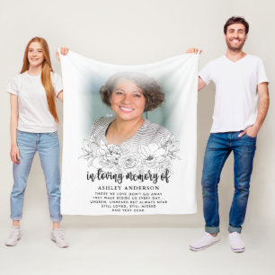 Elegantes Floral im Love Memory Foto Fleecedecke