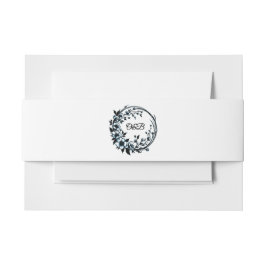 Elegantes Floral Monogramm Einladung Bauchband Einladungsbanderole