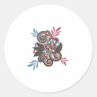 Elegantes Floral Paisley Design, Mandala Design Runder Aufkleber