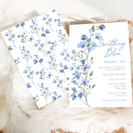 Elegantes Floral Something Blue Brautparty Einladung