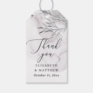 Elegantes floral staubiges lila Hochzeits-Dankesch Geschenkanhänger