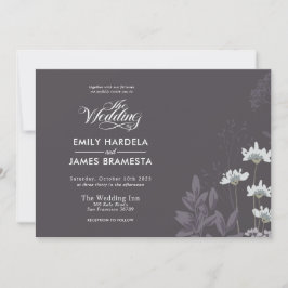 Elegantes Floral- und Dunkles Background-Budget Ho Einladung