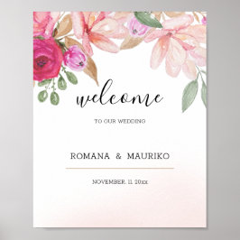 Elegantes Floral Wasserfarbe Handgemalt Poster