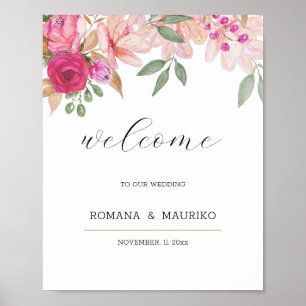 Elegantes Floral Wasserfarbe Handgemalt Poster