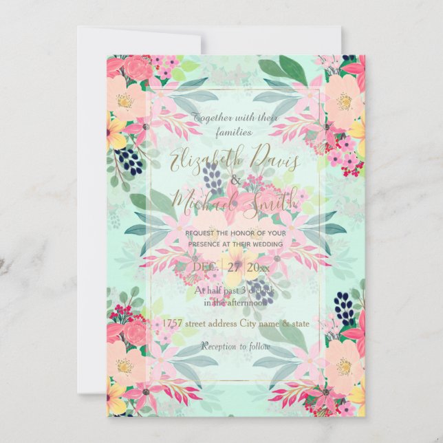 Elegantes Floral Watercolor Paint Shop Einladung (Vorderseite)