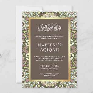 Elegantes florales abstraktes Muster Islamische Aq Einladung