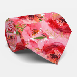 Elegantes florales Aquarell Rosa Krawatte